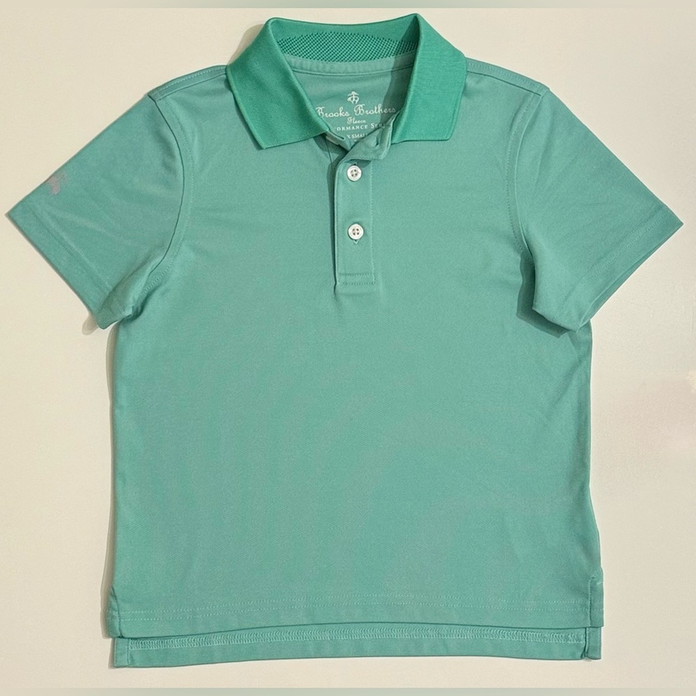 Brooks Brothers Boys Performance Series Knit Polo in Mint Green - XS